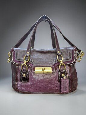 Coach Kristin Ostrich Embossed Leather Spectator Satchel — EUC